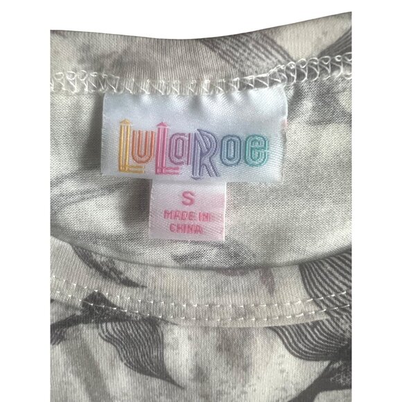 LuLaRoe Carly Swing Gray & Black Bird Print High-Low Dress Lightweight Small - Picture 7 of 14